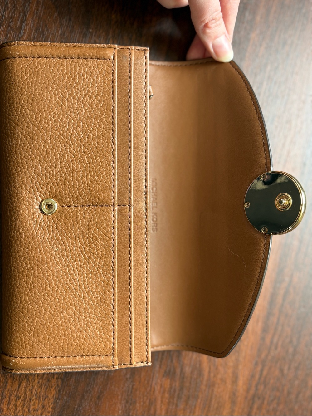 AUTHENTIC Michael Kors Chestnut Pebble Leather Handbag and Wallet Bundle - Picture 8 of 10